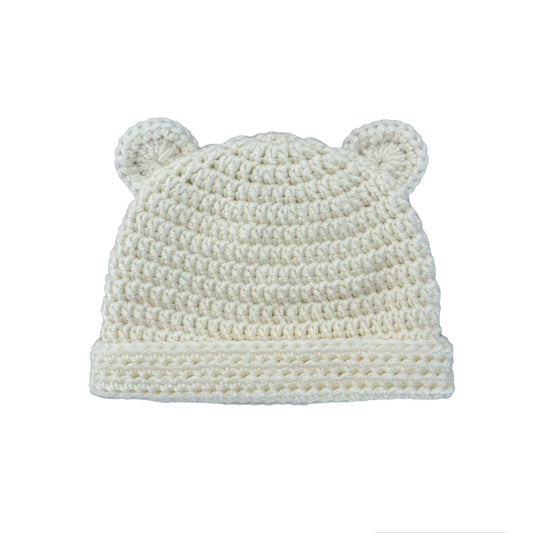 Beren mutsje gebroken wit