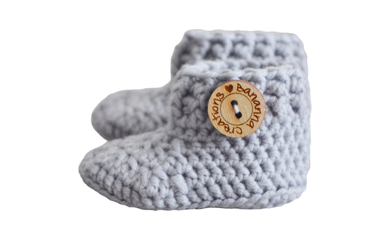 Babyslofjes Merino BanannaCreations in Lichtgrijs