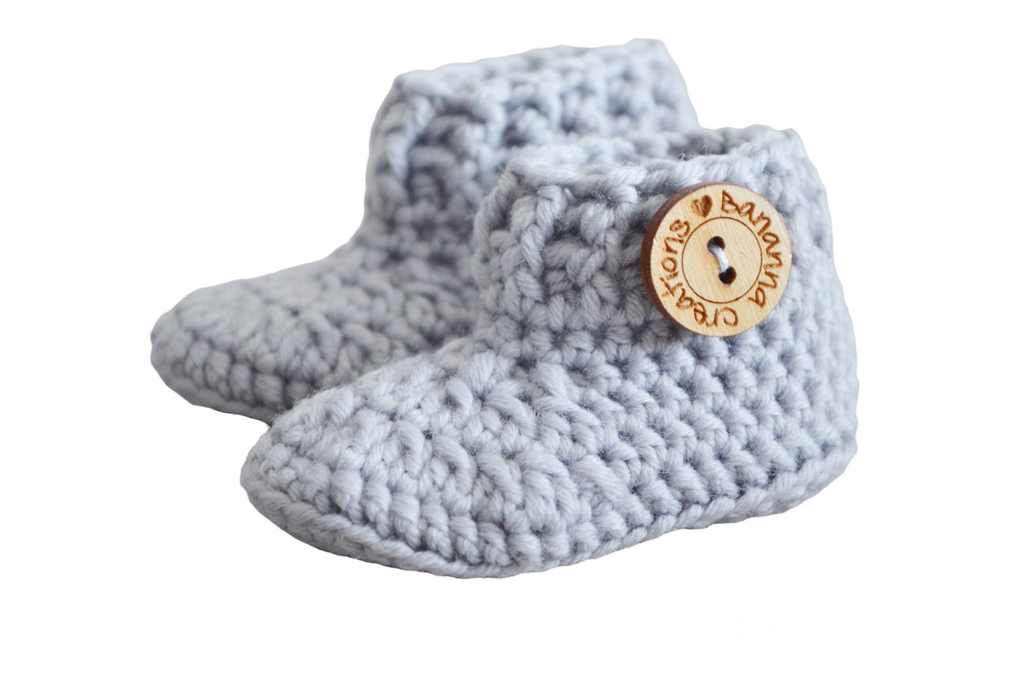 Babyslofjes Merino BanannaCreations in Lichtgrijs