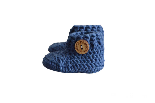 Babyslofjes Merino BanannaCreations in Blauw