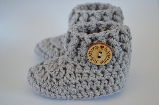 Babyslofjes BanannaCreations in lichtgrijs