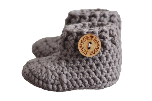 Babyslofjes Merino BanannaCreations in Taupe