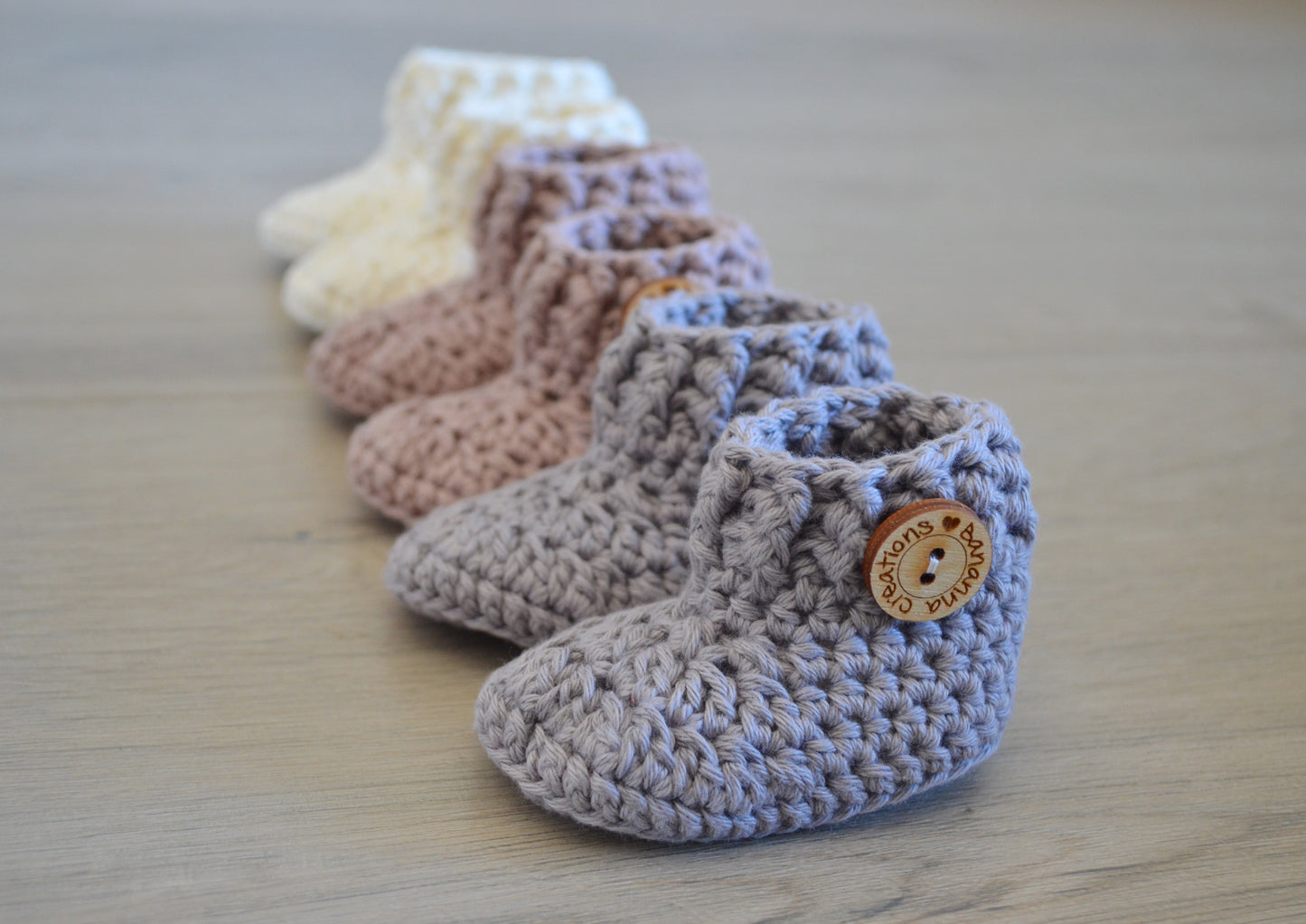 Babyslofjes BanannaCreations in lichtgrijs