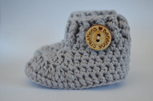 Babyslofjes BanannaCreations in lichtgrijs