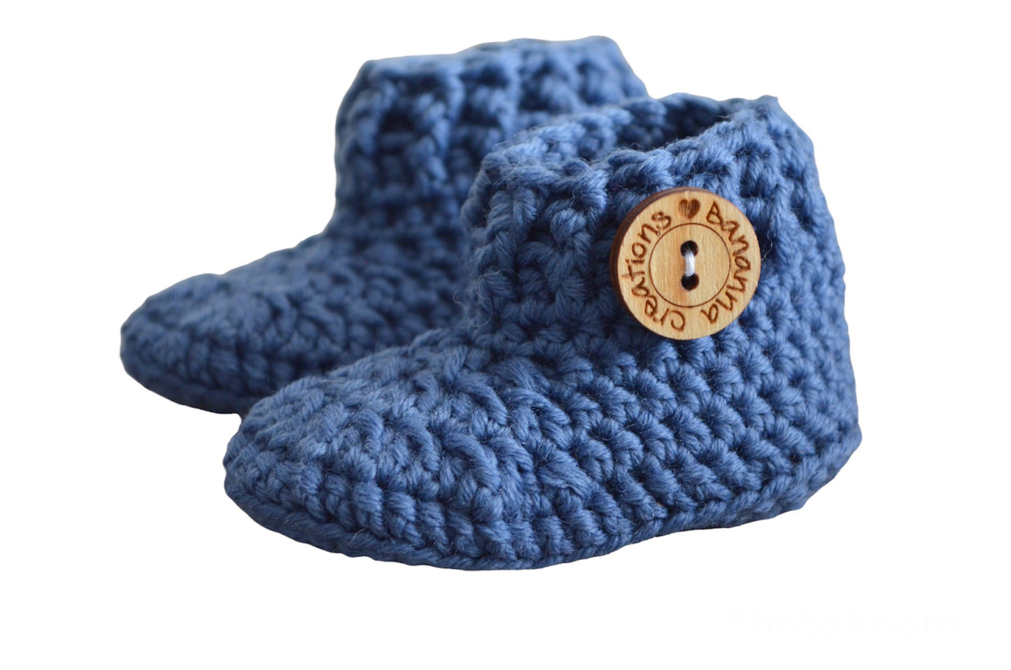 Babyslofjes Merino BanannaCreations in Blauw