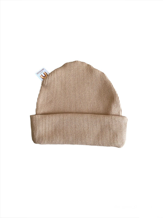 Geribd mutsje Little Adventure in licht bruin